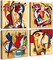 Colorful Music Wall Art Modern Abstract Wall Decor 4 Piece Graffiti Canvas Painting Prints Home Artwork for Bedroom Living Room Decoration Framed Ready to Hang 12"x12"x4